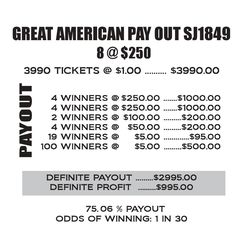 GREAT AMERICAN PAYOUT **SPECIAL PRICING**