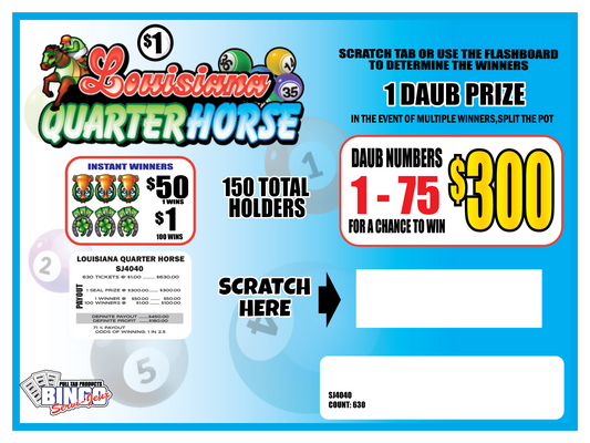 LOUISIANA QUARTER HORSE - $1 BLUE
