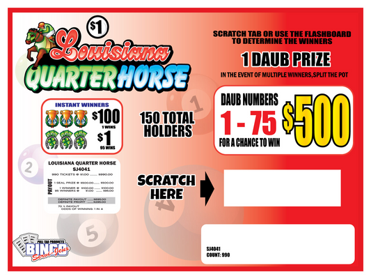 LOUISIANA QUARTER HORSE - $1 RED