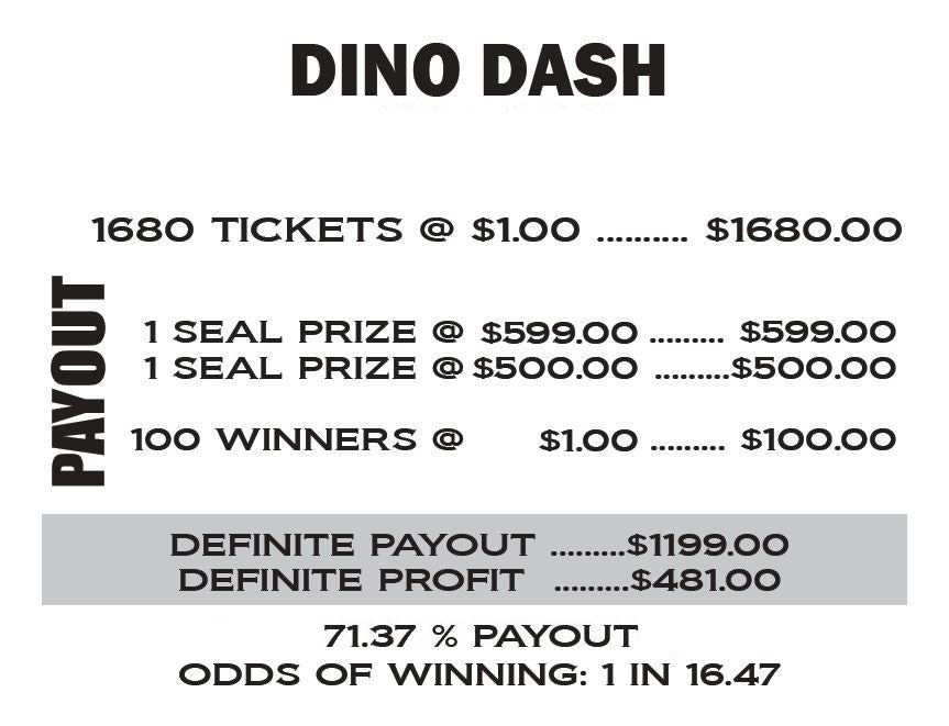 DINO DASH - $1099 TOTAL SEAL!