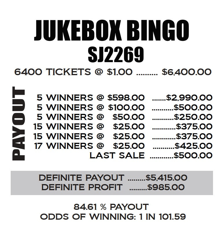 JUKEBOX BINGO - Final Sale! (Ink issue)