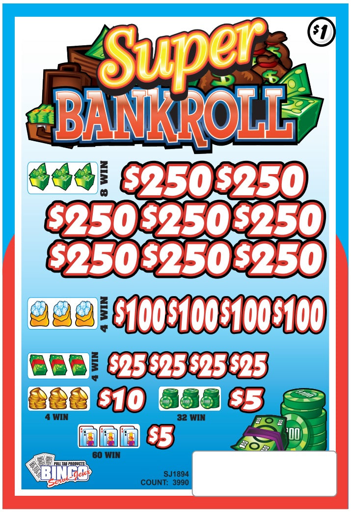 SUPER BANKROLL (Minor ink issue) #34-35-51-52