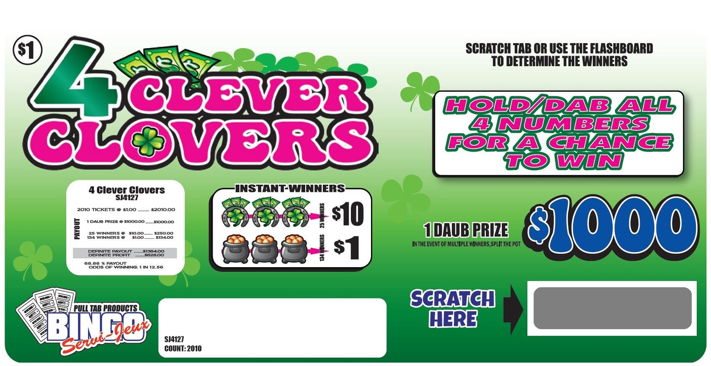 4 CLEVER CLOVERS (Missing tickets) #43