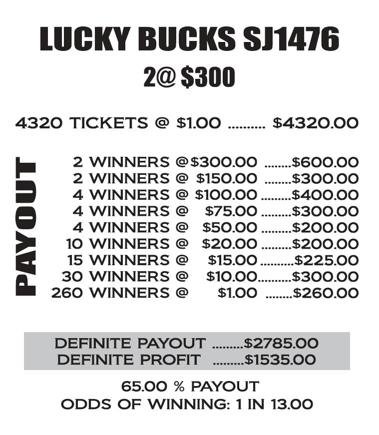 LUCKY BUCKS **OVERSTOCK DISCOUNT**