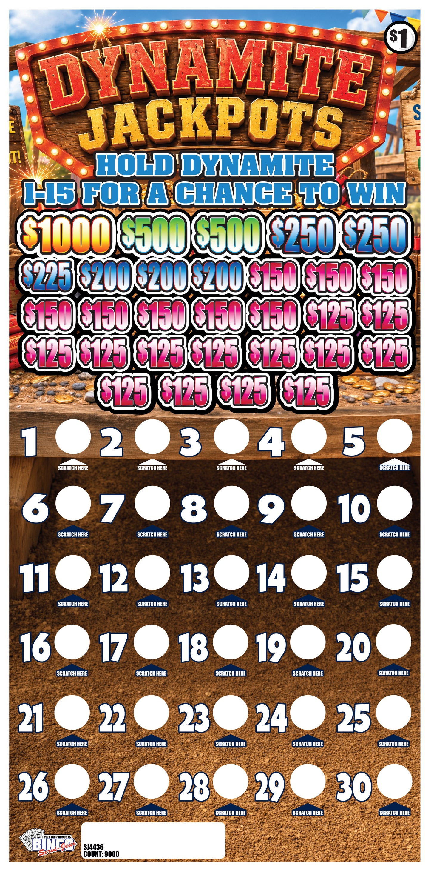 DYNAMITE JACKPOTS (Missing Tickets) CASHBOARD MINI