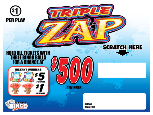 TRIPLE ZAP - $1 Seal Card Game