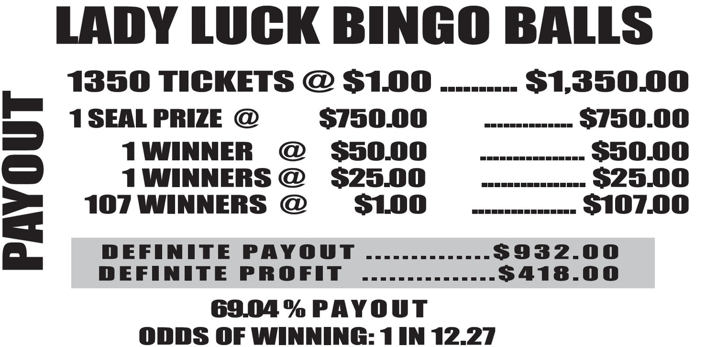 LADY LUCK BINGO BALLS