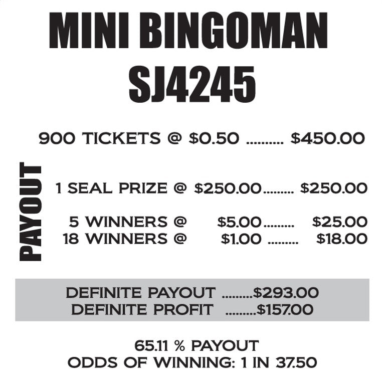 MINI BINGOMAN .50c Game